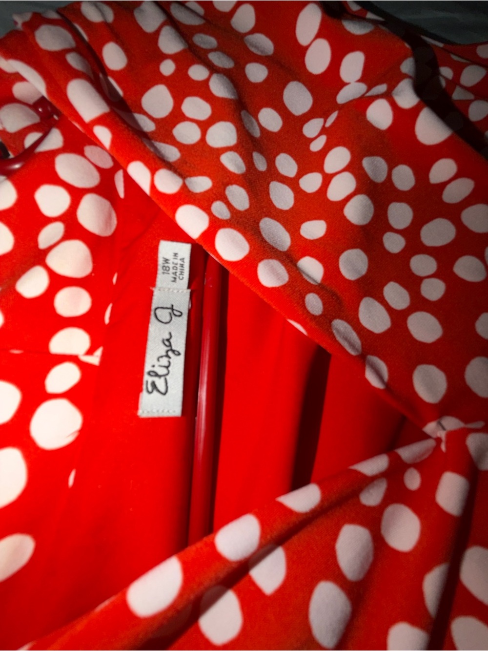 Eliza J Red with White Polka Dot Sleepwear Top